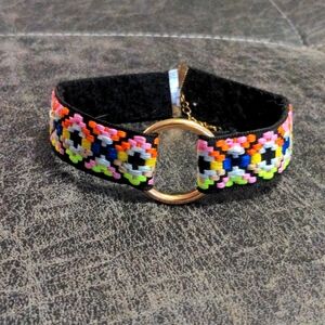 O-Ring Colorful Fashion Collar Thick Woven Women's Choker Festival Accessory